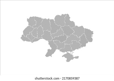 Ukraine map icon. Flat country art line. Vector icon isolated illustration eps10