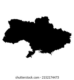 Icono de mapa de Ucrania, concepto de geografía en blanco, ilustración aislada del vector de fondo gráfico.