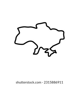 Ukraine Karte Symbol. Ukraine-Rahmenplan. Einfache Ikone für Webdesign, Typografie. Vektorgrafik