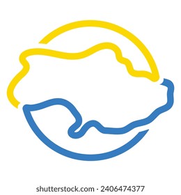 Ukraine map icon vector illustration design