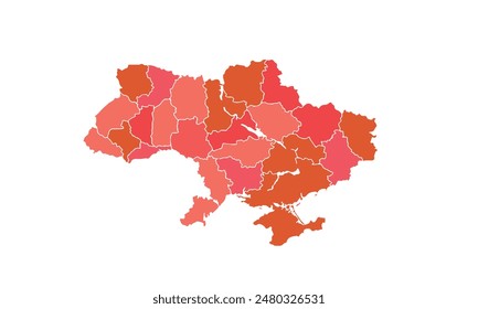Ukraine map isolated modern colorful style. for website layouts, background, education, precise, customizable, Travel worldwide, map silhouette backdrop, earth geography, political, reports.