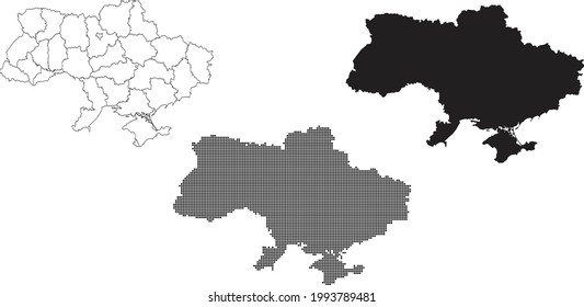 Ukraine map isolated on a white background.
