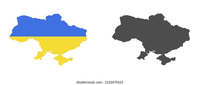 Mapa de Ucrania aislado de fondo blanco