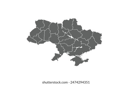 Ukraine map. isolated on white background. for website layouts, background, education, precise, customizable, Travel worldwide, map silhouette backdrop, earth geography, political, reports.