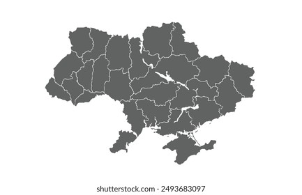 Ukraine map isolated on white background. for website layouts, background, education, precise, customizable, Travel worldwide, map silhouette backdrop, earth geography, political, reports.