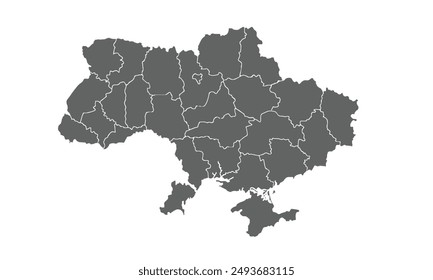 Ukraine map isolated on white background. for website layouts, background, education, precise, customizable, Travel worldwide, map silhouette backdrop, earth geography, political, reports.