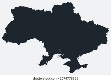 Ukraine map. Just a simple border map. Shape of the country. Flat blank Ukraine outline. Vector boundary illustration.