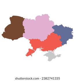 Ukraine map. Map of Ukraine in main regions