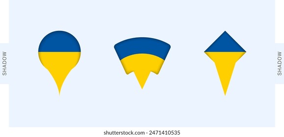 Ukraine Map Markers Set. Perfect for projects related to Ukraine, travel, geography, and international representation. Vector collection.