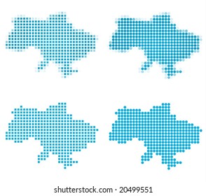 Ukraine map mosaic set. Isolated on white background.