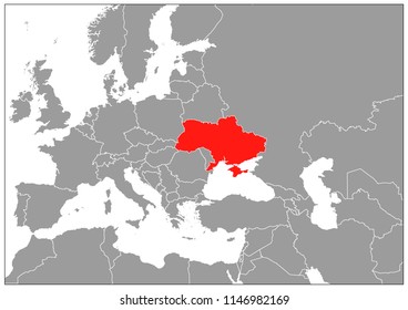 Ukraine map on gray base 