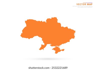 Ukraine Map - Orange abstract style isolated on white background vector.