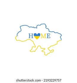 Rahmenplan der Ukraine. Zuhause. ukrainische Flagge. Vektorgrafik