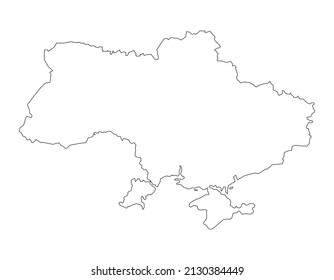 ukraine map outline, vector illustration