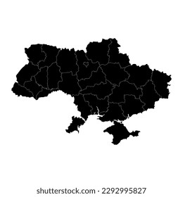 Ukraine map with provinces. Vector illustration.