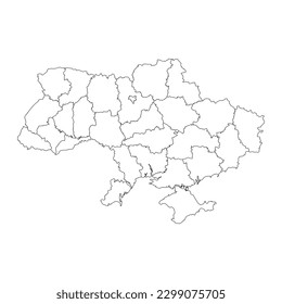 Ukraine map with provinces. Vector illustration.