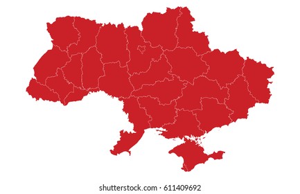Ukraine map red color
