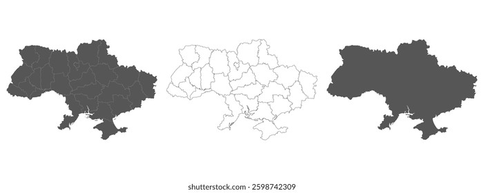 Ukraine Map set vector isolated on white background