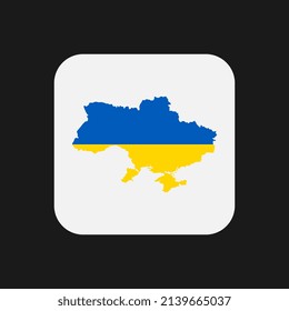 Ukraine-Karte Silhouette mit Flagge auf weißem Hintergrund