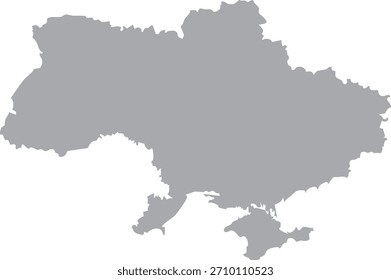 Mapa de Ucrania Silueta Gris Vector Editable