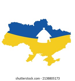 Ukraine map silhouette our home and house