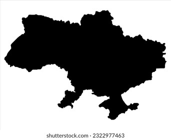 Ukraine Map Silhouette Vector Art