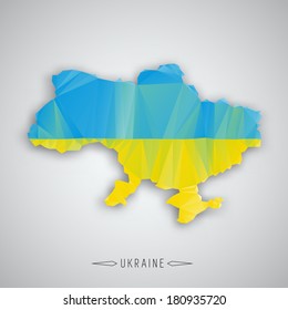 Ukraine map in a Triangular Style. Vector Illustration