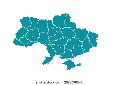 Ukraine map vector, Abstract design vector illustration Eps 10. sea color palette color. High Detailed on white background.