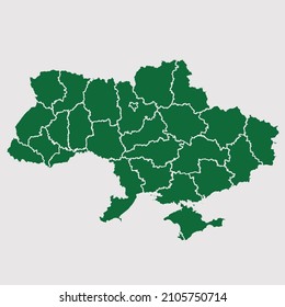 Ukraine map vector, Abstract design vector illustration Eps 10. Green color palette color. High Detailed on white background.