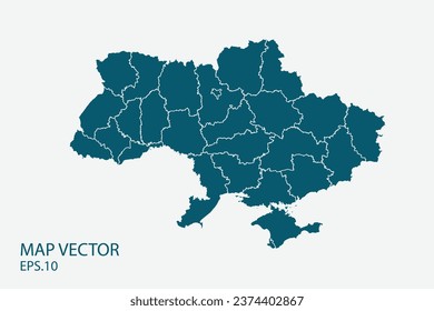 Ukraine map vector, Abstract design vector illustration Eps 10. High Detailed on white background.