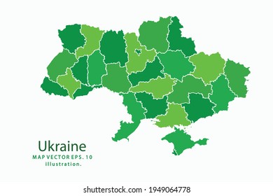 Ukraine map. Vector eps10. green color. on white backgrounds.