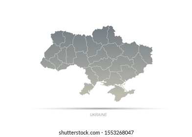 ukraine map. vector of europe countries map.