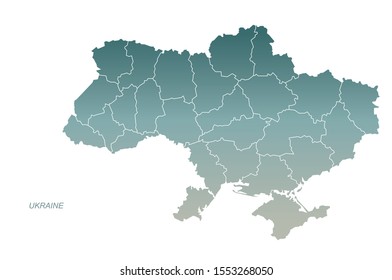 ukraine map. vector of europe countries map.