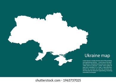 Ukraine map vector, isolated on Green  background