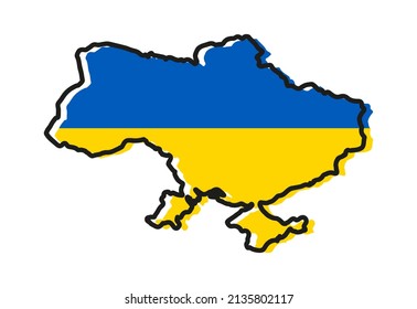 Mapa de Ucrania. Guerra de Ucrania. Ilustración vectorial