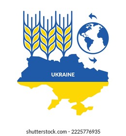Ukraine, map of Ukraine from which wheat chains grow and export to all parts of the world, Before and during the war between Ukraine and Russia