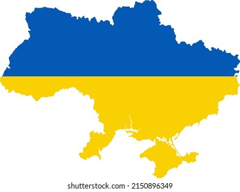 Ukraine Map Wit Ukraine Flag Colors. Vector Illustration Concept Background