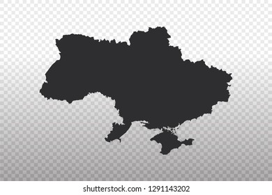 Ukraine Map - World Map International vector template isolated on transparent background - Vector illustration eps 10