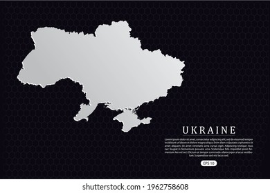 Ukraine Map - World Map International vector template with White Color isolated on hexagon background - Vector illustration eps 10