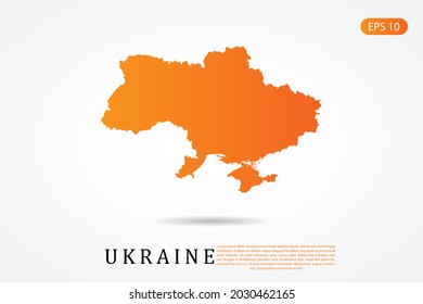 Ukraine Map - World Map International vector template with Orange gradient color isolated on white background - Vector illustration eps 10