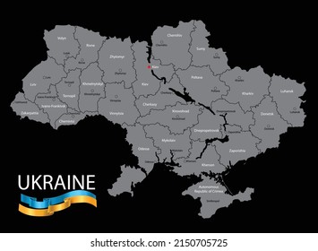 Ukraine Map - World Map International vector template with High detailed including. Vector illustration.