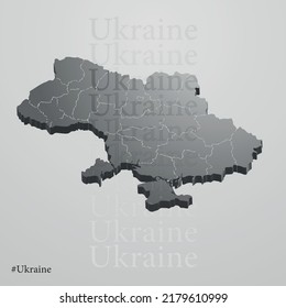 Ukraine Map - World Map International vector template with High detailed including black and grey outline color isolated on transparent background 