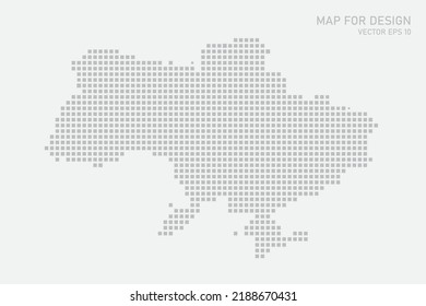 Ukraine Map - World map International vector template with grey pixel, grid, grunge, halftone style isolated on white background for education, infographic, design - Vector illustration eps 10