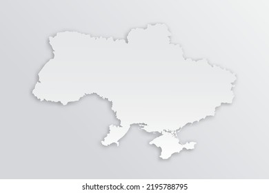 Ukraine Map - World map International vector template with 3D, paper style including shadow and white color on grey background for design, education, infographic - Vector illustration eps 10