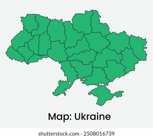 Ukraine maps for design Black outline mosaic green and white background