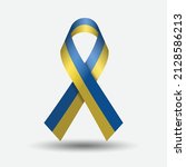 Ukraine Mourning Ribbon Flag. Ukraine Flag ribbon. Creative Ribbon with Ukraine Flag For Memorial and Independence Day.  