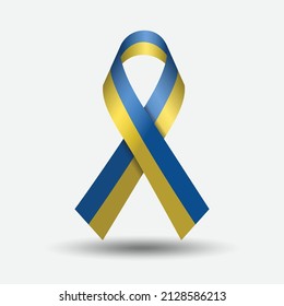 Ukraine Mourning Ribbon Flag. Ukraine Flag ribbon. Creative Ribbon with Ukraine Flag For Memorial and Independence Day.  