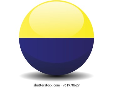 Ukraine national circle button flag background texture. Vector illustration.