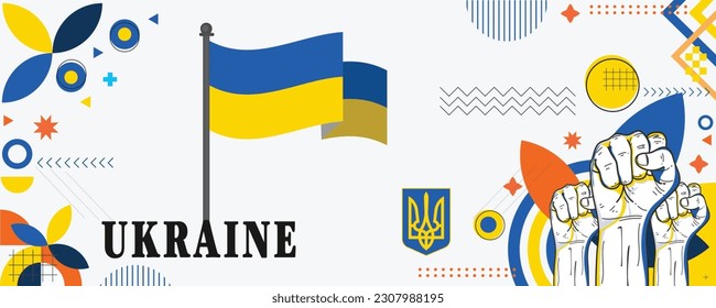 Ukraine national day banner design vector eps