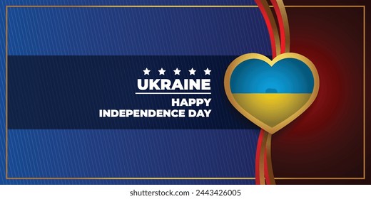 Ukraine National Day, celebration template banner vector Illustration